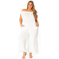 Plus Size Off-Shoulder Wide Leg Jumpsuit - Bellatrix