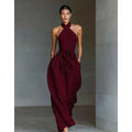 Halter Backless Wide-Leg Jumpsuit