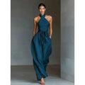 Halter Backless Wide-Leg Jumpsuit
