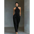 Halter Backless Wide-Leg Jumpsuit