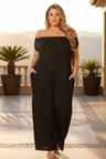 Plus Size Off-Shoulder Wide Leg Jumpsuit - Bellatrix